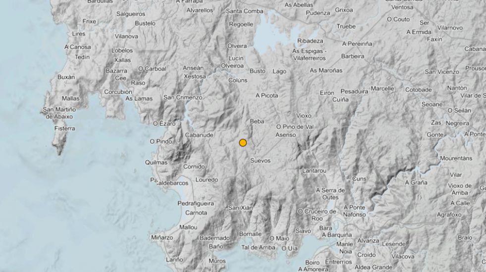 Mazaricos registra un pequeño terremoto este viernes