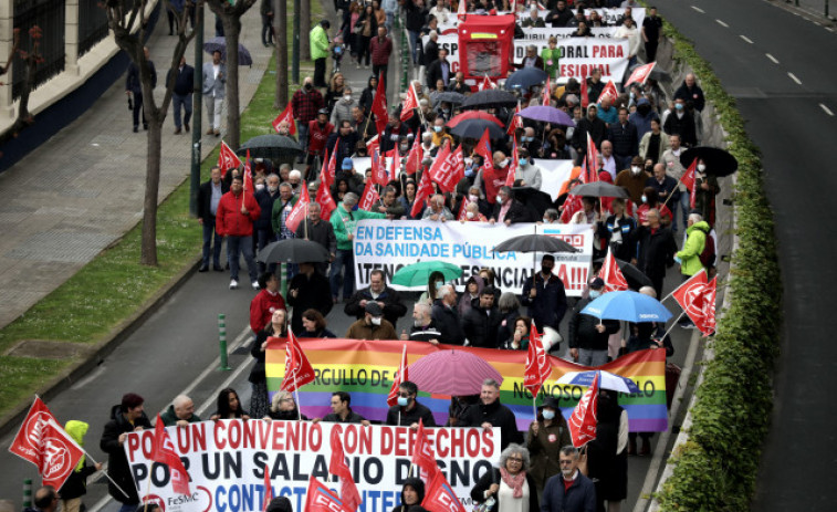 Miles de trabajadores exigen en Galicia 