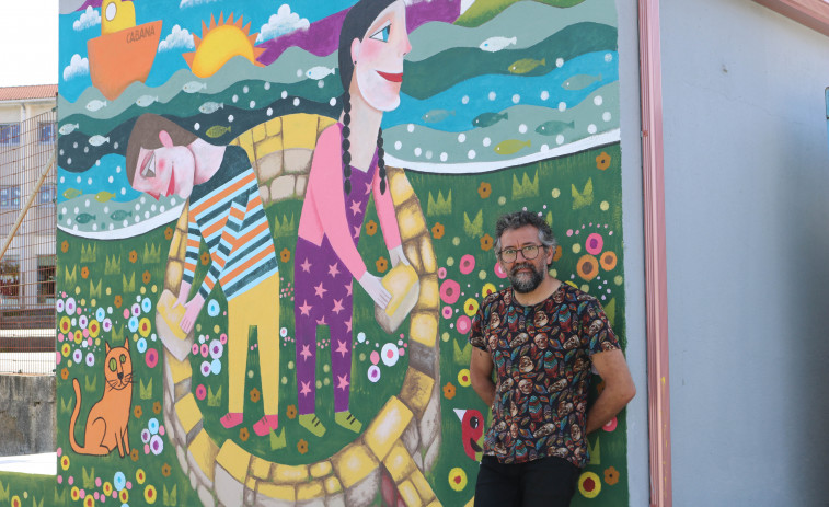 Cabana estrena el mural de Leandro Lamas en el que colaboraron los escolares