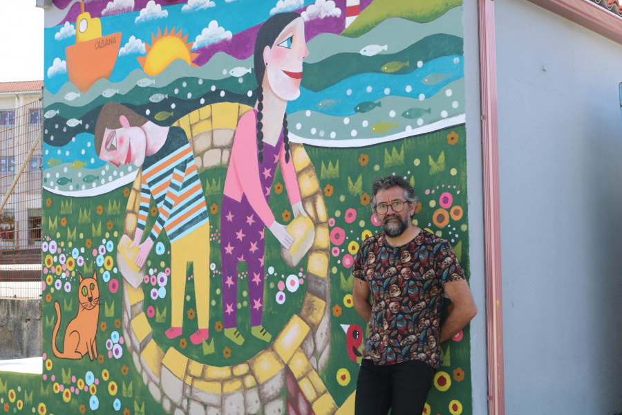 Cabana estrena el mural de Leandro Lamas en el que colaboraron los escolares