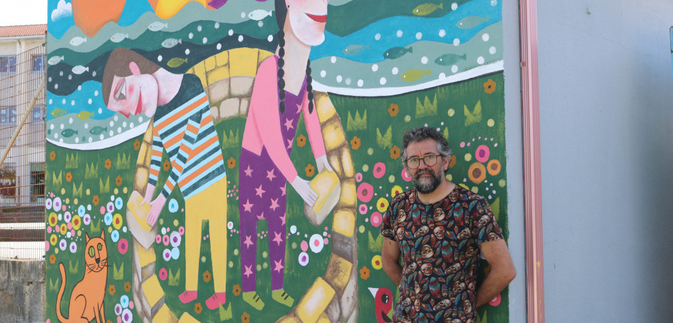 Cabana estrena el mural de Leandro Lamas en el que colaboraron los escolares