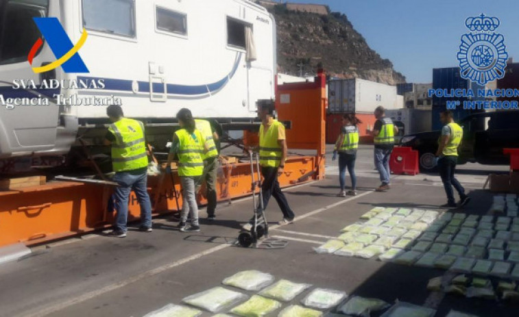 Intervienen una autocaravana con 534 kilos de cocaína en Barcelona