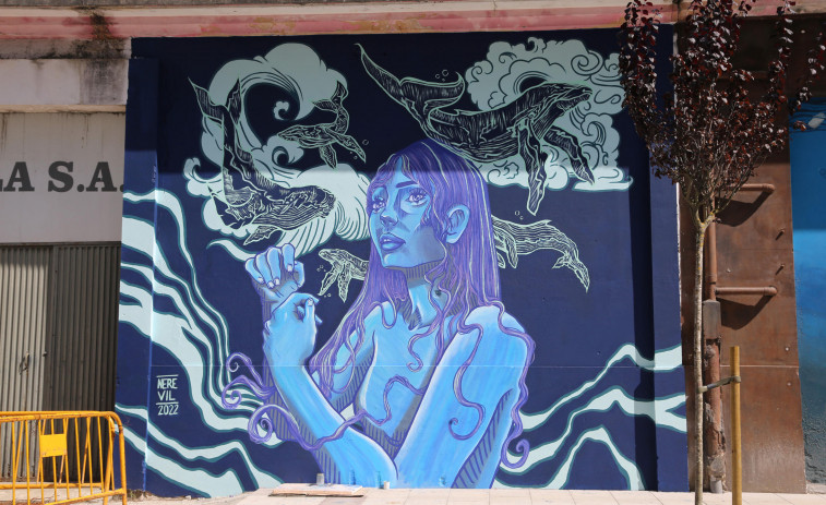 Cinco nuevos murales se suman a la galería de arte urbano carballesa