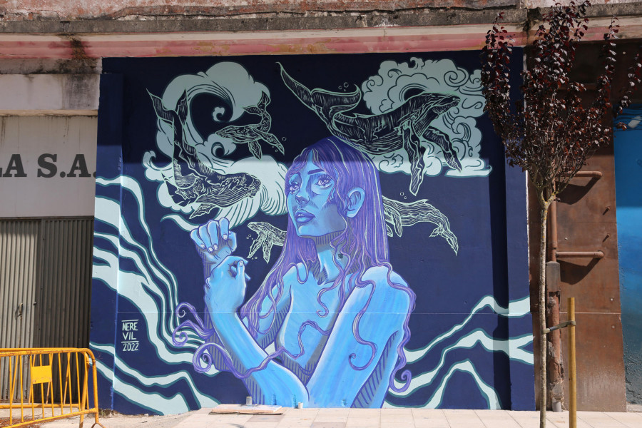 Cinco nuevos murales se suman a la galería de arte urbano carballesa