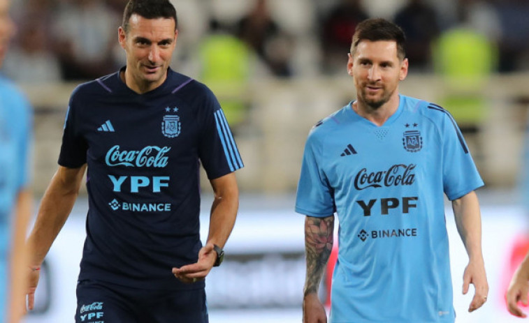 Locura en Abu Dabi para ver el entrenamiento de Argentina con Messi