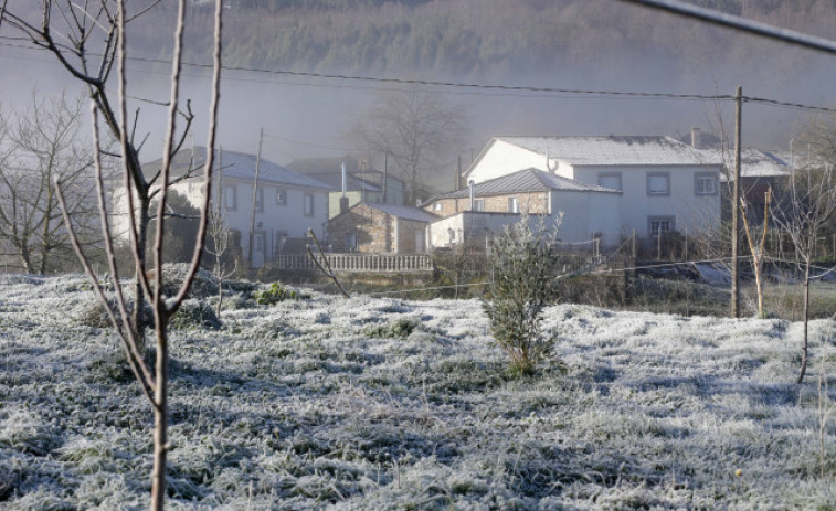 El sur de Lugo se congela con temperaturas de hasta 4 grados bajo cero