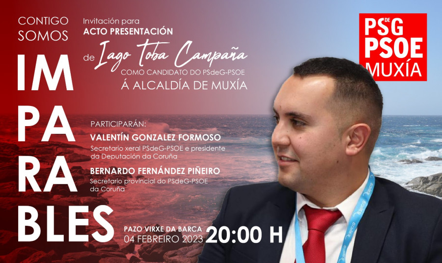 “Contigo somos imparables”, lema de la campaña de Iago Toba en Muxía