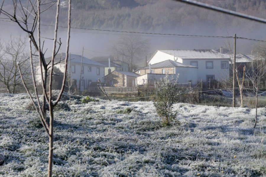 Alerta por frío de hasta 8º bajo cero en Galicia