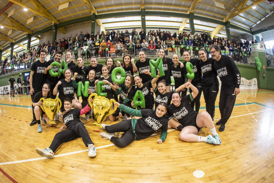 El Xiria, campeonas de la liga gallega de balonmano femenino
