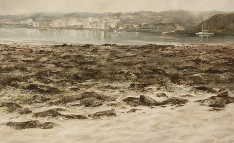 La pintora Nuria Liria expone en el Museo Man de Camelle sus obras sobre paisajes de la Costa da Morte