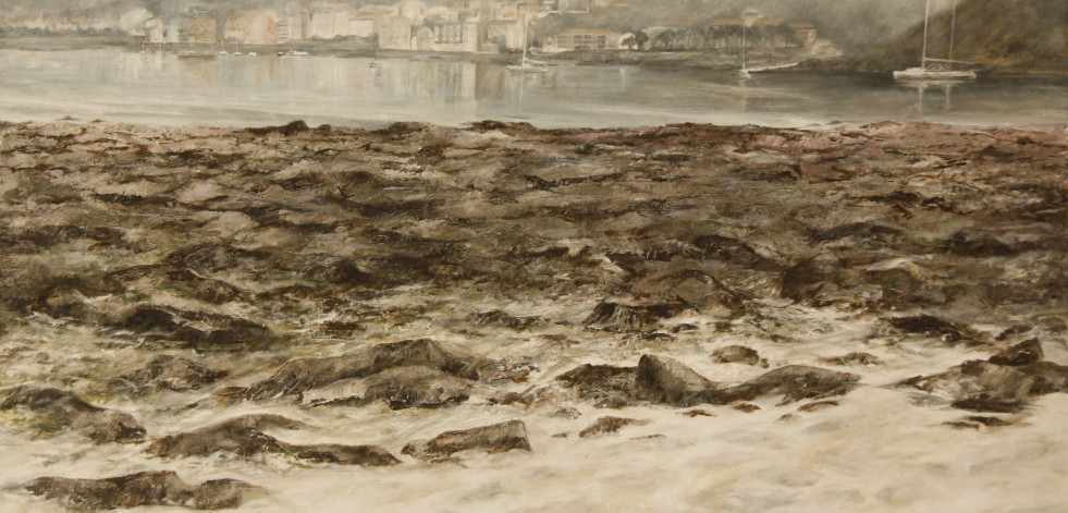 La pintora Nuria Liria expone en el Museo Man de Camelle sus obras sobre paisajes de la Costa da Morte