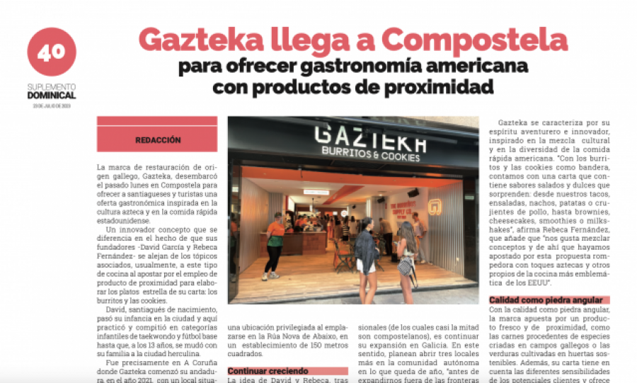 Gazteka y bonito da Lonxa: consulta la página del domingo de Gastro Ideal