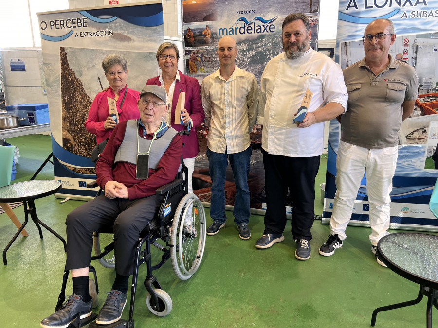 Rosa Quintana, Álex Bergantiños, Miguel Mosteiro y Evaristo Castro, embajadores del pescado y el marisco de Laxe