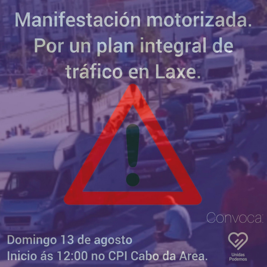 Unidas Podemos convoca una manifestación motorizada para exigir un plan de tráfico en Laxe