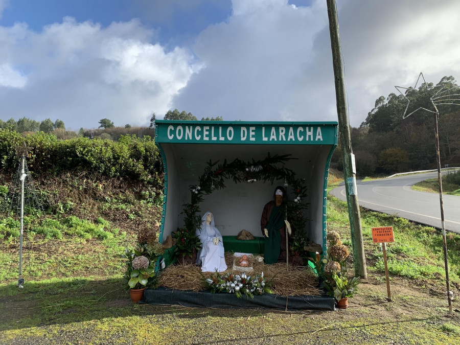 Una marquesina convertida en un Belén en Montemaior-A Laracha