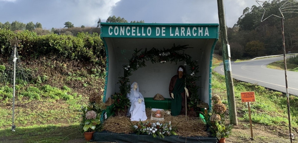 Una marquesina convertida en un Belén en Montemaior-A Laracha