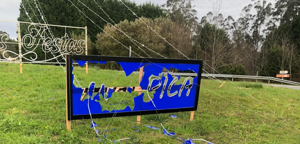 El Concello de Malpica denuncia un acto vandálico en el letrero navideño de la localidad