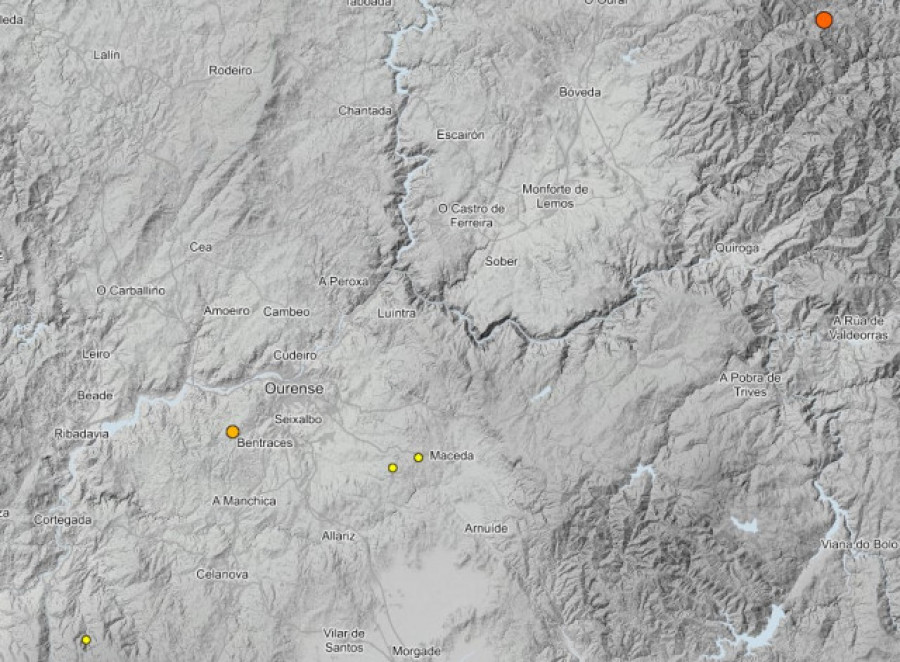 Tres terremotos sacuden el sur de Lugo y Ourense