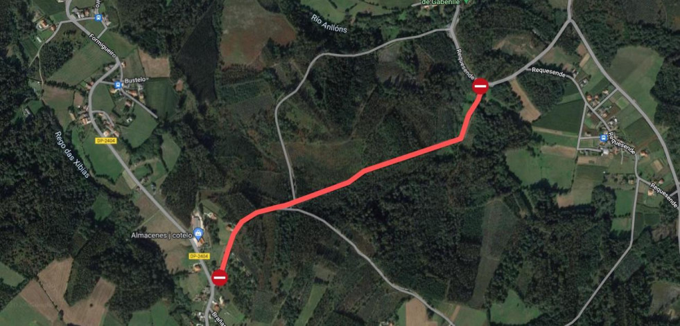 Cierre temporal en la carretera que une la DP-2404 y Requesende