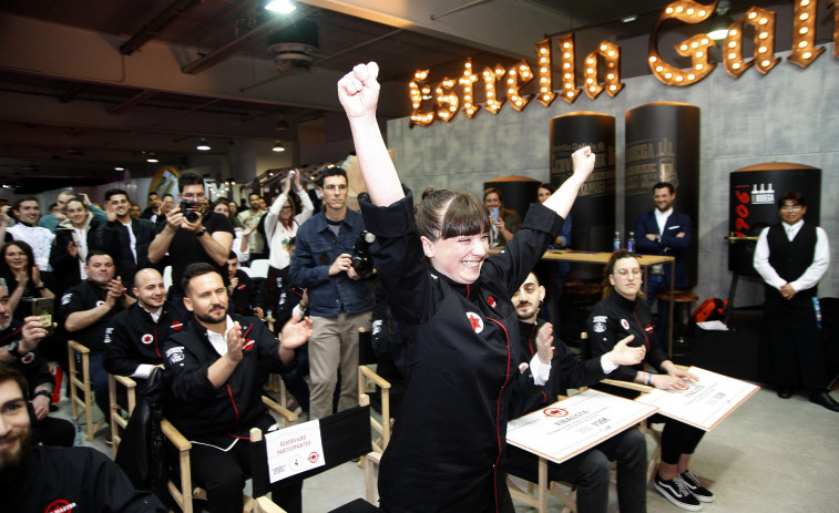 La laxense Maite Carreira, mejor tiradora de cerveza en el Galicia Fórum Gastronómico