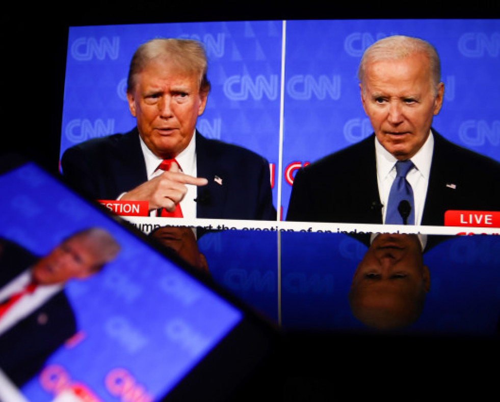 EuropaPress 6058417 june 28 2024 atlanta united states photo taken screen shows first presidential 0
