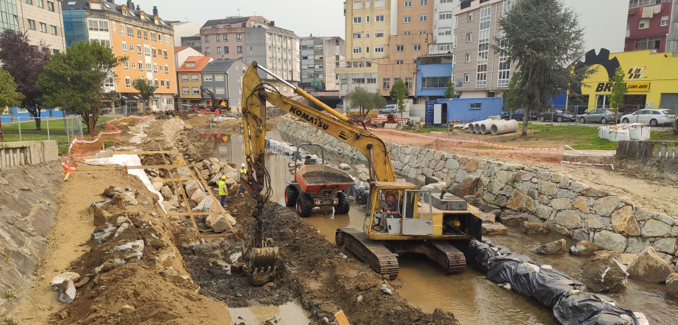 Las obras de Augas de Galicia en el Anllóns se aceleran antes de que aumente el nivel del río