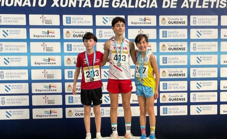 Iago Bello, de la AD Fogar, subcampeón gallego Sub 14 de 2000 metros lisos