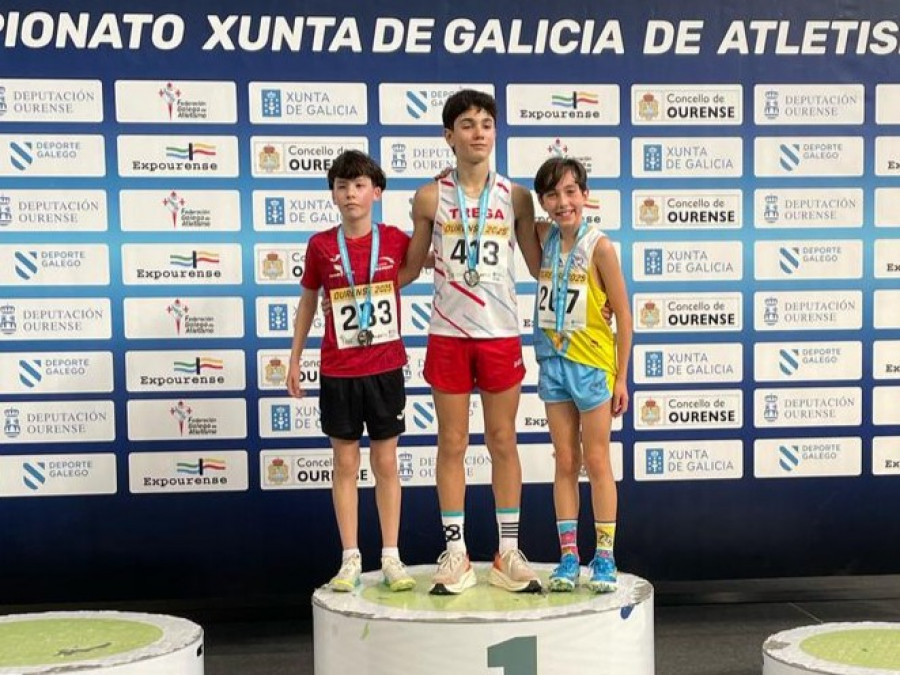 Iago Bello, de la AD Fogar, subcampeón gallego Sub 14 de 2000 metros lisos