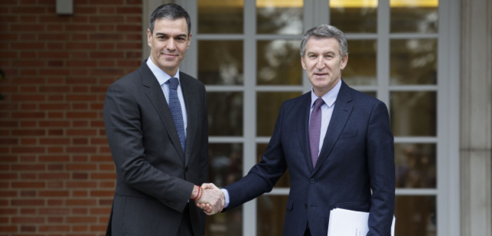 Sánchez recibe a Feijóo en Moncloa en su primer encuentro a solas desde diciembre de 2023
