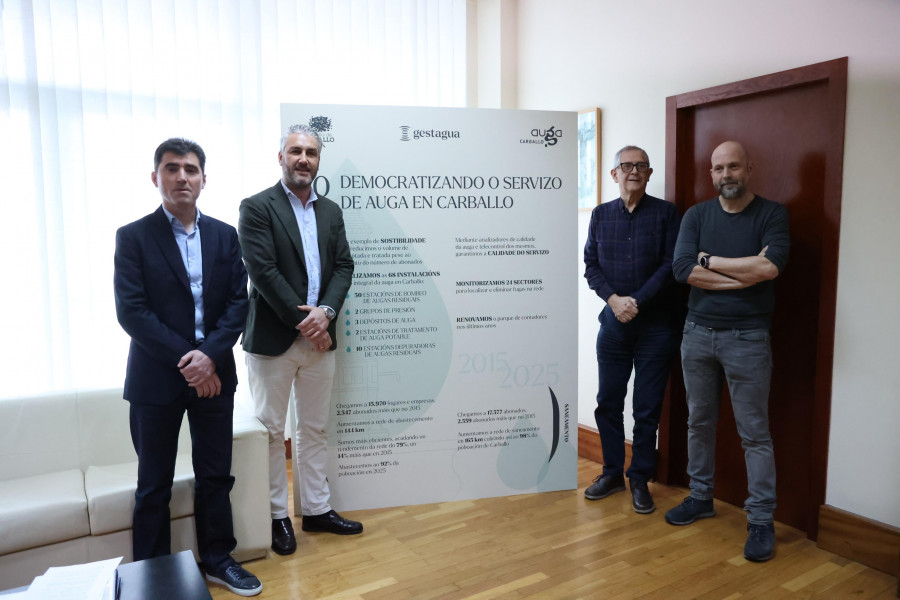 Carballo lleva el abastecimiento de agua al 92% de la población tras una década de gestión de Gestagua