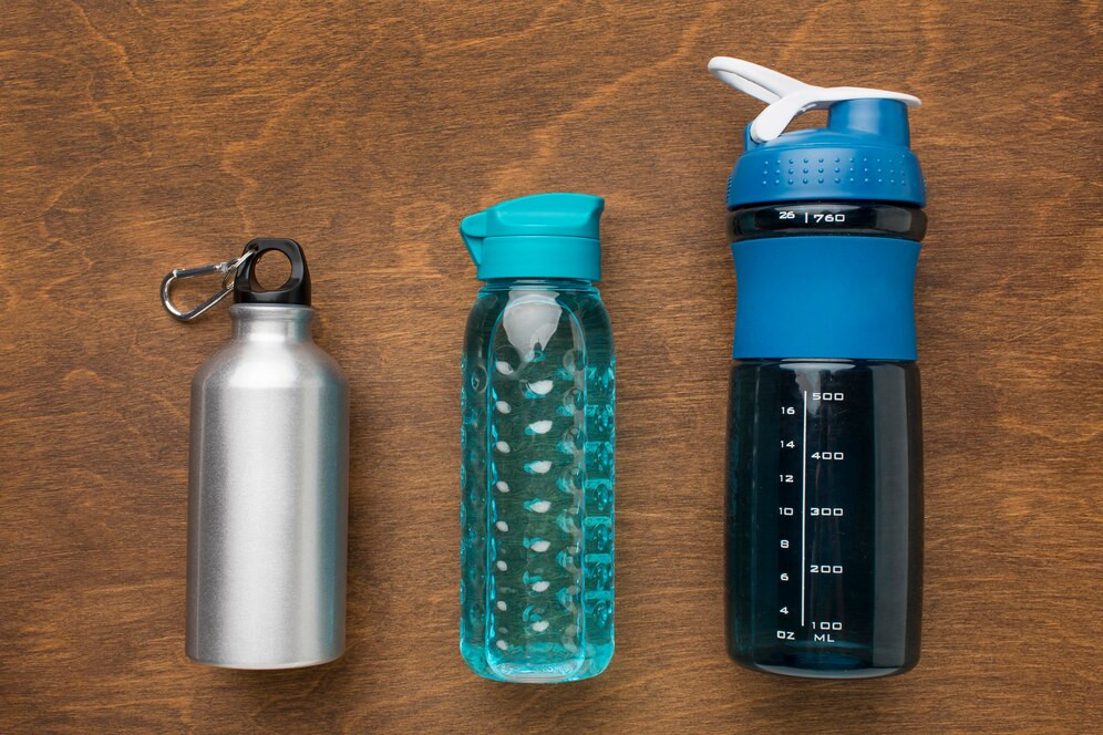 Termos botellas fitness vista superior agua 23 2148728747