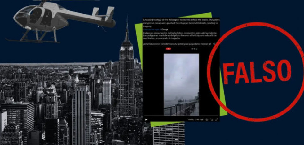 Este vídeo no muestra el accidente de helicóptero en Nueva York del pasado 10 de abril