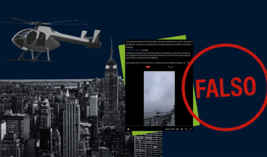Este vídeo no muestra el accidente de helicóptero en Nueva York del pasado 10 de abril