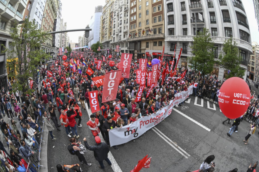 Los sindicatos claman en el Primero de Mayo por la reducción de jornada