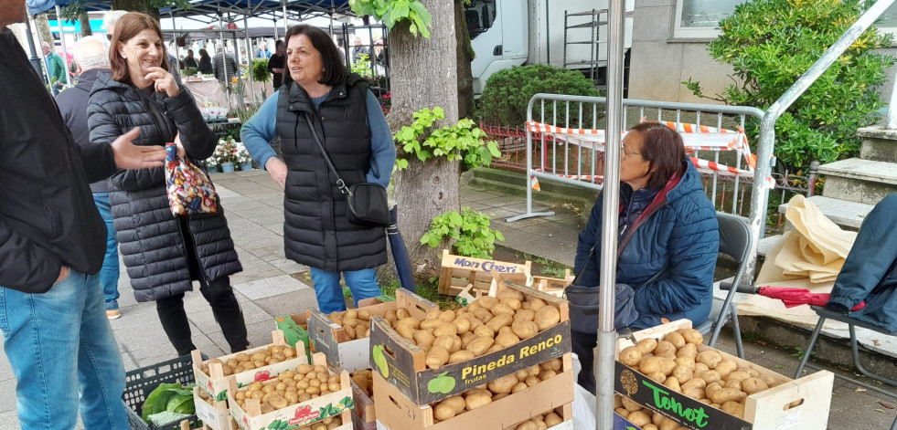 La patata nueva del litoral fue la más demandada en Carballo, alcanzando los tres euros el kilo