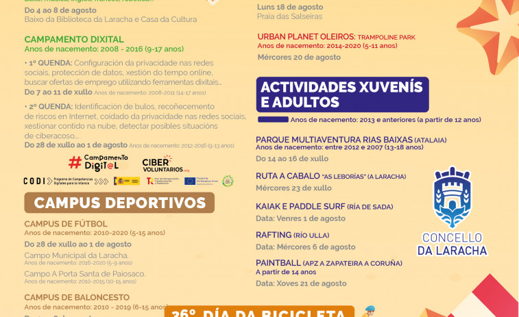 A Laracha presenta un programa de verano con 16 variadas propuestas