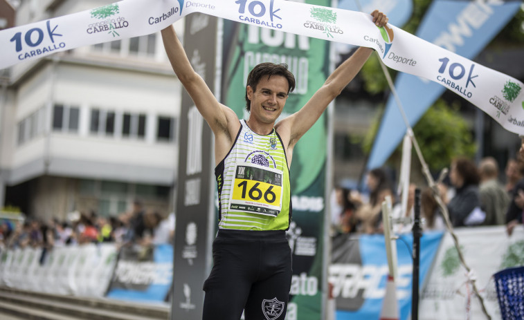 David de la Fuente, con un nuevo récord de la prueba, e Itziar Manso ganan la 10K de Carballo