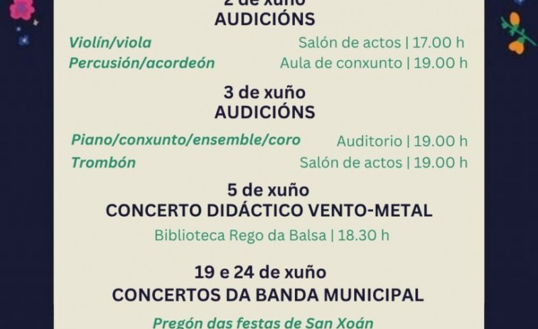 El CMUS carballés celebra junio con conciertos, audiciones y numerosas actividades educativas
