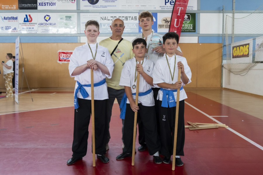 Gabriel Rodríguez, de Kung Fu Carballo, medalla de bronce en el Campeonato Ibérico disputado en Tui