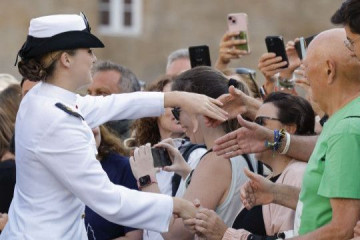 La princesa Leonor, que recibe este lunes la Medalla de Oro de Galicia, la mayor distinción que otorga la Xunta en un acto celebrado en el Hostal dos Reis Católicos, en Santiago de Compostela, sa