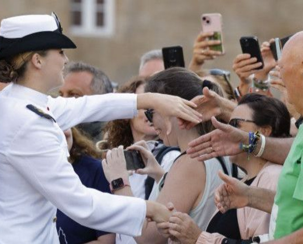 La princesa Leonor, que recibe este lunes la Medalla de Oro de Galicia, la mayor distinción que otorga la Xunta en un acto celebrado en el Hostal dos Reis Católicos, en Santiago de Compostela, sa