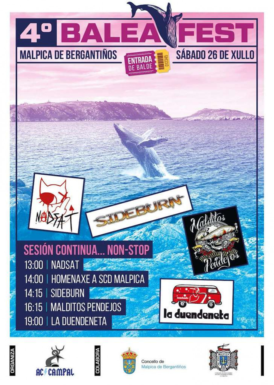 Malpica celebra el Baleafest, con  Nadsat, Sideburn, Malditos Pendejos y La Duendeneta