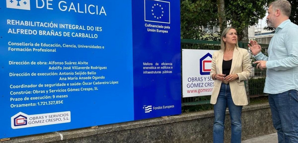 Avanzan las obras de rehabilitación  del instituto Alfredo Brañas de Carballo