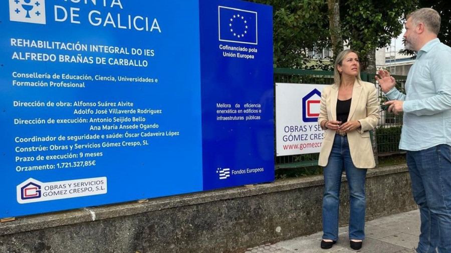 Avanzan las obras de rehabilitación  del instituto Alfredo Brañas de Carballo