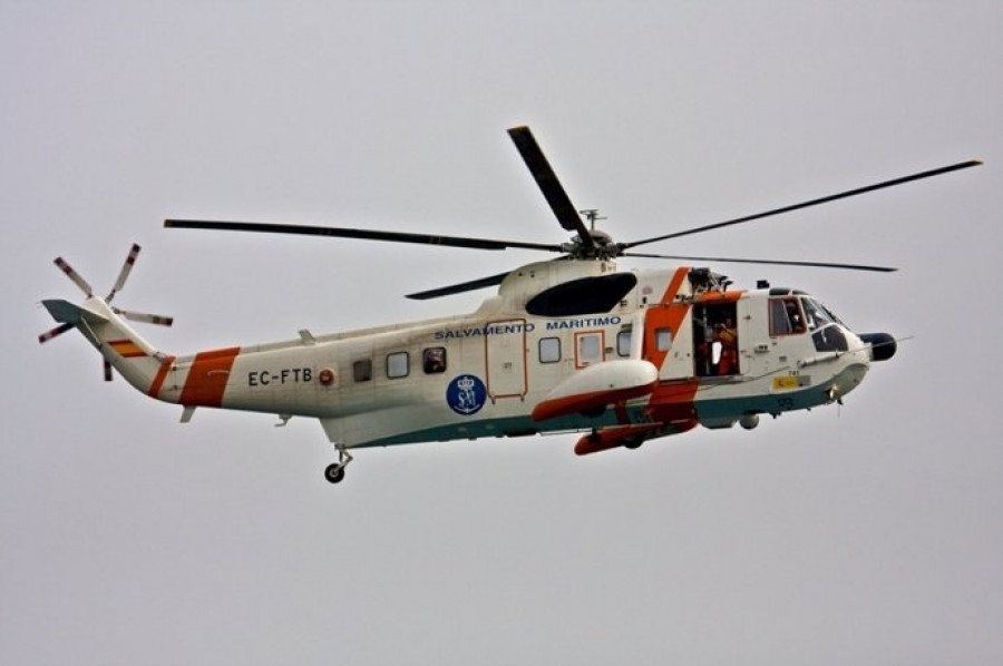 Rescatada en helicóptero una persona que estaba en una zona de difícil acceso en Dumbría tras sufrir una lesión